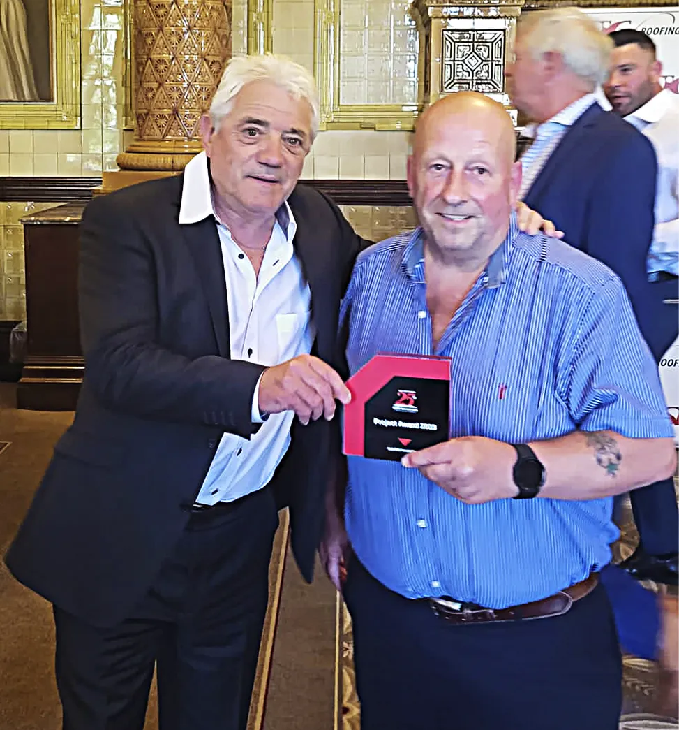 John Fetherston and special guest football player Kevin Keegan at the M.A.C. awards.